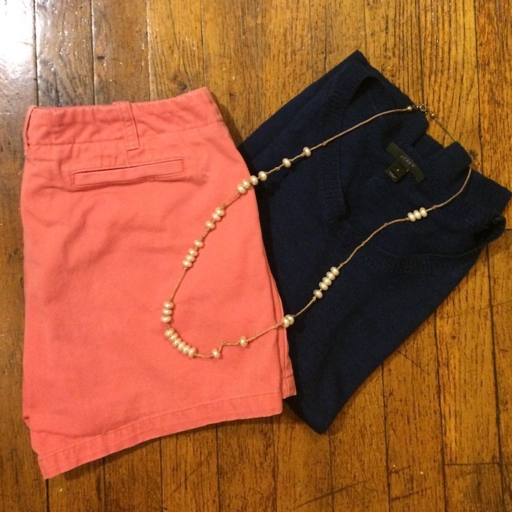 J.Crew Classic Coral Shorts 100% Cotton Size 6 Low Fit